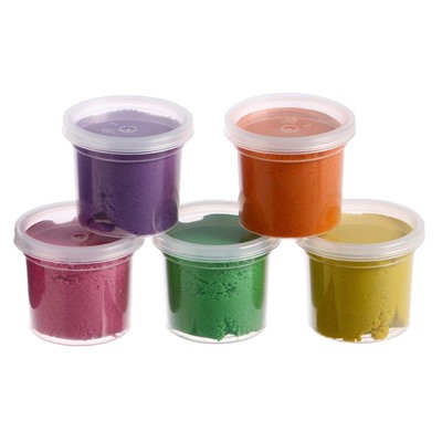 Радужный песок, 5 цветов по 140 г, формочка