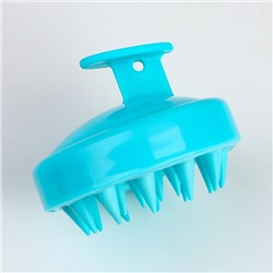 Щётка - массажёр для мытья головы, 8×8×6 см, голубая