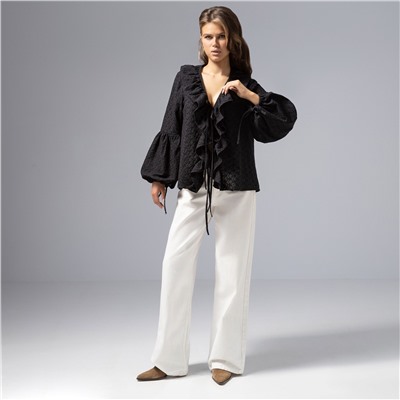 Блуза из хлопка, Пленительная грация (черная)