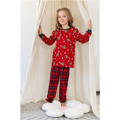 Новогодняя  - детская пижама теплая