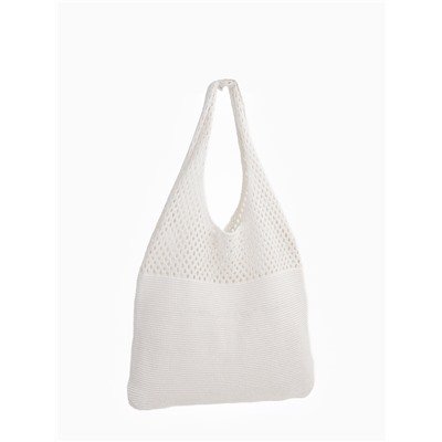 Сумка-авоська плетёная, клетка 0.5 см, белая