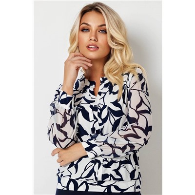 Блузка женская  3055/11/Белый, синий