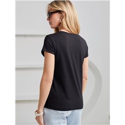 Нарядная футболка с принтом пайетками