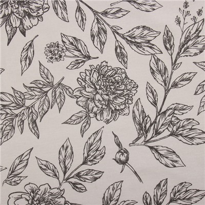 Скатерть «Этель» Black flowers, 149×180 см, 100% хлопок, саржа 190 г/м²