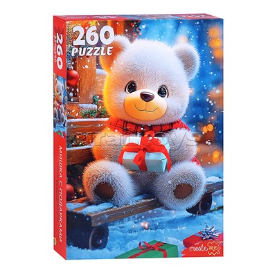 Пазлы 260 "Мишка с подарками"