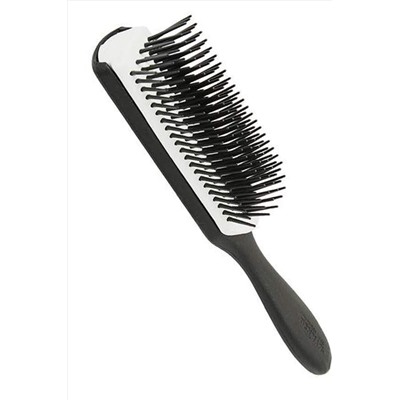 Denman Расчёска массажная, 7 рядов, пластик, черно-белый, 18 см KRISTALLER, 1201382