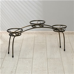 Подставка для цветов, напольная, на 3 горшка, d=14 см, бронзовая, «Арка»