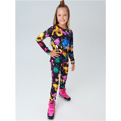 Термокомплект трикот. для девочек: фуфайка (футболка) с длин. рук, брюки