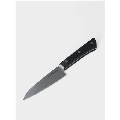 Нож кухонный овощной Magistro Hinshitsu, нержавеющая сталь, лезвие 10.6 см, длина 24 см, чёрный
