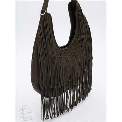 Сумка женская кожаная 5876P gray green Polina&Eiterou