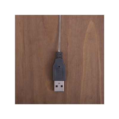 Гирлянда «Нить» 3 м с насадками «Ёлки», IP20, прозрачная нить, 20 LED, свечение мульти (RG/RB), мигание, USB