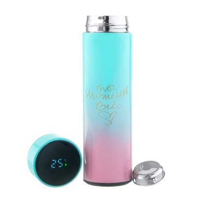 Термос, 500 мл, «Ты можешь всё», с ситечком, с датчиком температуры