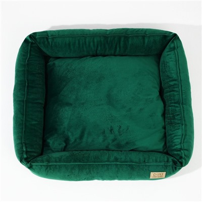 Лежанка для кошек и собак велюровая Pet Lab, 55×50×15 см, изумрудная