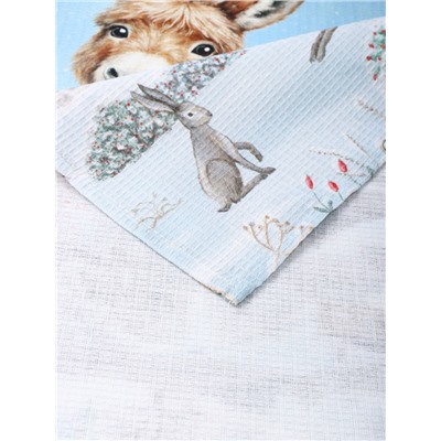 Набор кухонных полотенец «Доляна. Морозное утро», 28×44 см - 3 шт., вафля 160 г/м²