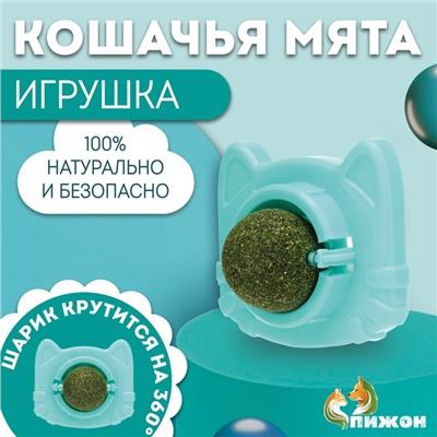 Игрушка для кошек с кошачьей мятой «Кот», 6.8 см, бирюзовая