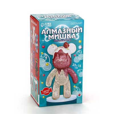 Алмазная мозаика на фигурке с полным заполнением «Медведь», пироженка