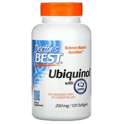 Doctor's Best, убихинол с Kaneka, 200 мг, 120 капсул