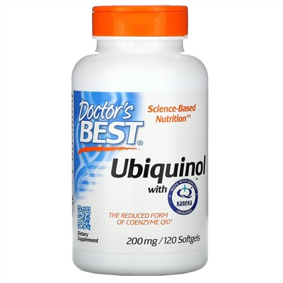 Doctor's Best, убихинол с Kaneka, 200 мг, 120 капсул