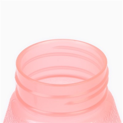 Бутылка для воды, 600 мл, 23×6.6 см, розовая