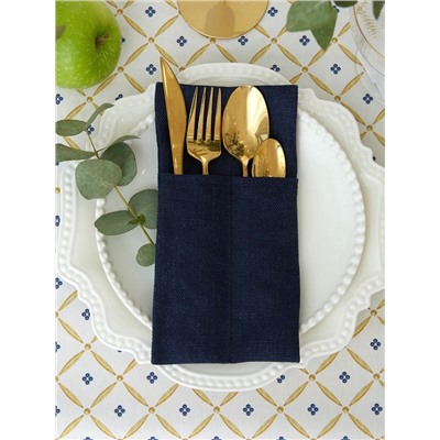 Набор конвертов для приборов Home collection blue-2 шт., 22×10 см, 100% лён