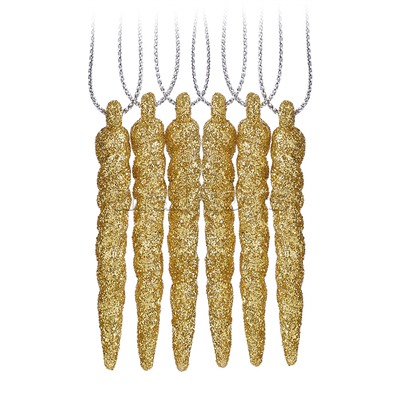 Набор новогодних украшений "Сосульки" (6шт х 6.5 см)