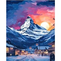 Картина по номерам 40х50 "Швейцарский курорт" USB LED подсветка (24 цвета)