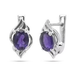 Серьги из серебра аметист, Ольга