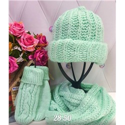 комплекты Рикко  тройка(шапка+снуд+варежки )