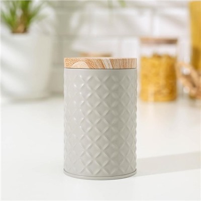 Банка для сыпучих продуктов «Сканди», 430 мл, 11.5×7.3 см, цвет серый