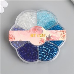 Бисер стекло 6/0 в цветке «Вода» цветной прозрачный 7 цветов × 8 г 8.2×8.2×2 см