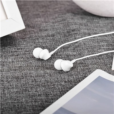 Проводные наушники с микрофоном внутриканальные Hoco M14 Natural sound universal Jack 3,5  (white)