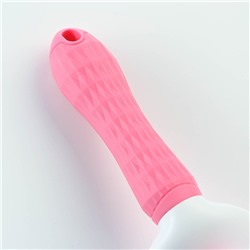 Пуходёрка с самоочисткой Пижон Premium округлая, с каплями, 10×19 см, розовая