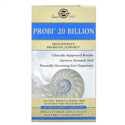 Solgar, Probi 20 Billion, 30 Vegetable Capsules