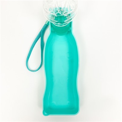 Автопоилка прогулочная с фигурной бутылочкой, 250 мл, пластик, бирюзовая