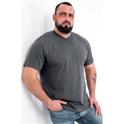 Мужская футболка больших размеров c V-вырезом Happyfox