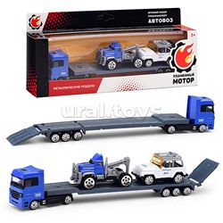 Набор машин металл. "Полиция, Автовоз, Пикап, Эвакуатор"