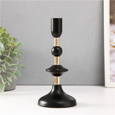 Металлический подсвечник на 1 свечу «Ирада», d=2 см, с золотом 9×9×19.5 см