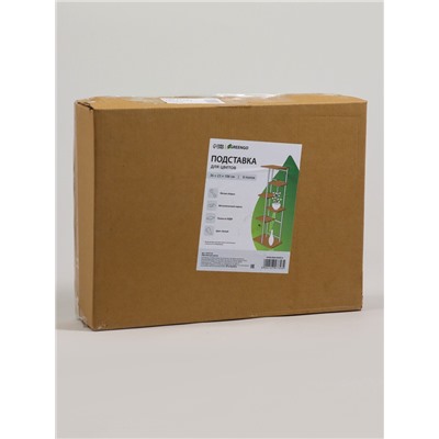 Подставка для цветов Greengo, 6 полок, 36×23×106 см, напольная, каркас металл, полки МДФ, белая