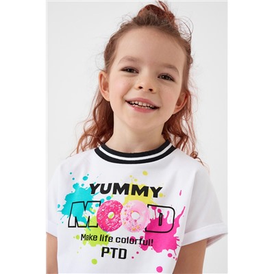 Комплект трикотажный для девочек: джемпер (футболка), юбка-шорты PLAYTODAY, 1240324