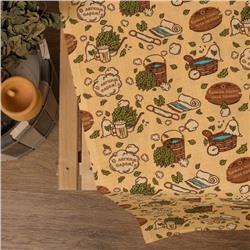 Простыня вафельная для бани «Этель. С легким паром», 150×180 см, хлопок 100%