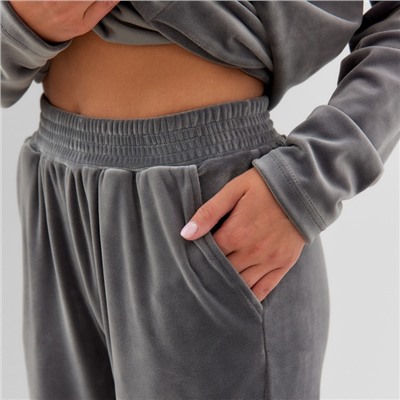 Костюм женский (свитшот, брюки) KAFTAN Plushy, размер 40-42, серый