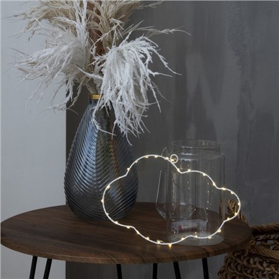 Светодиодная фигура «Облако» 29.5×18 см, металл, батарейки ААх2 (не в комплекте), свечение тёплое белое