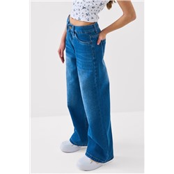 Брюки текстильные джинсовые для девочек PLAYTODAY, 1240040