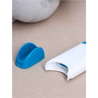 Щётка для удаления шерсти и волос с одежды и мебели, 13.5×6×3 см, цвет синий