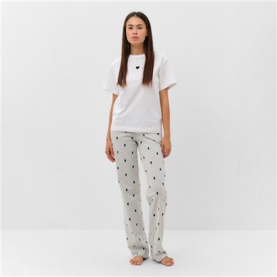 Пижама новогодняя женская (футболка, брюки) KAFTAN «Елки», размер 52-54