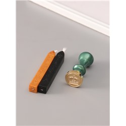 Подарочный набор для сургучной печати «Корона», печать, ручка, сургуч, 12.5×10×3.6 см