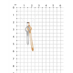 Подвеска двойная из родированного и золочёного серебра - Стрелки 925 пробы 33-00-302рз