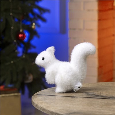 Светодиодная фигура «Белочка» 7×14×5 см, флок, батарейки CR2032×2 (не в комплекте), свечение тёплое белое