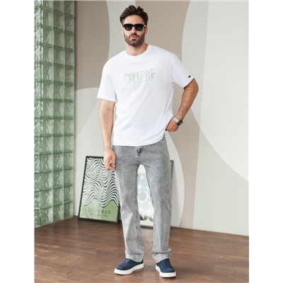 Свободная футболка  с авторским принтом