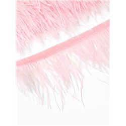 Перья декоративные на ленте, розовые, 10 м ± 0.5 м, шир 8-10 см
